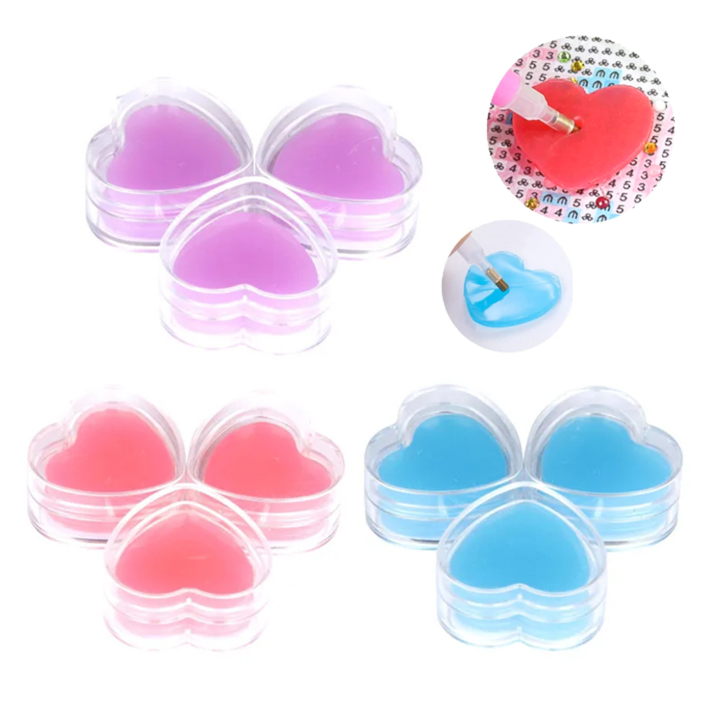 Glue Stick Pack - 3/6pcs Heart-Shape Diamond Painting Glue Clay