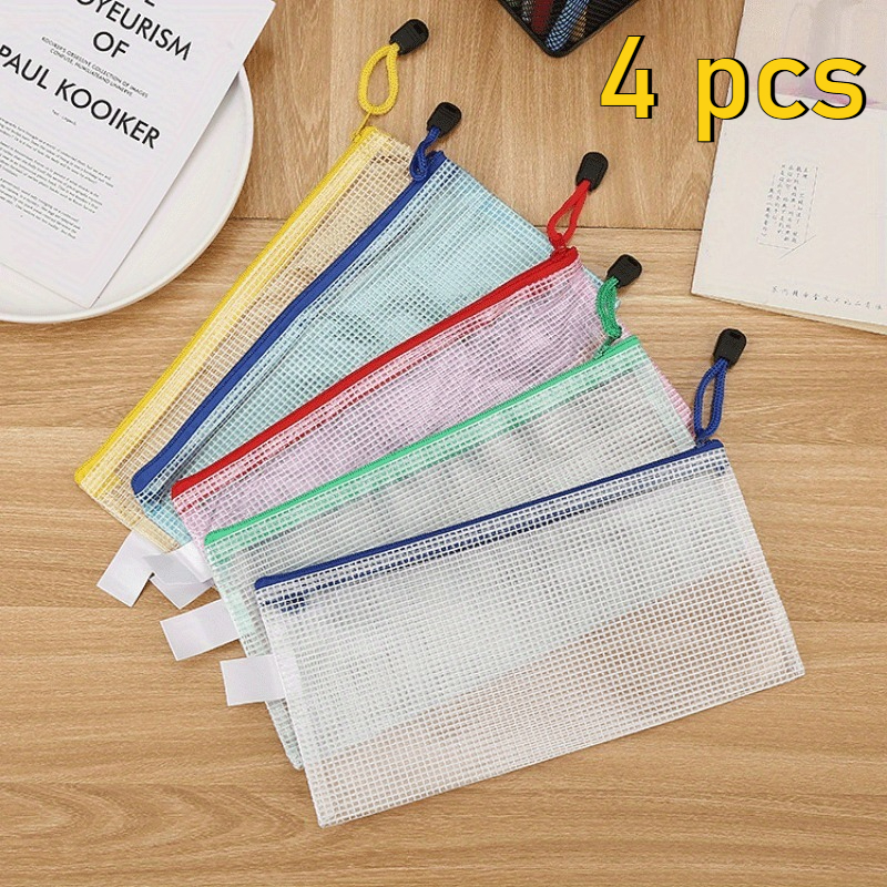 Supply Of Office Stationery - 4PCS Stationery Storage Folder File Mesh