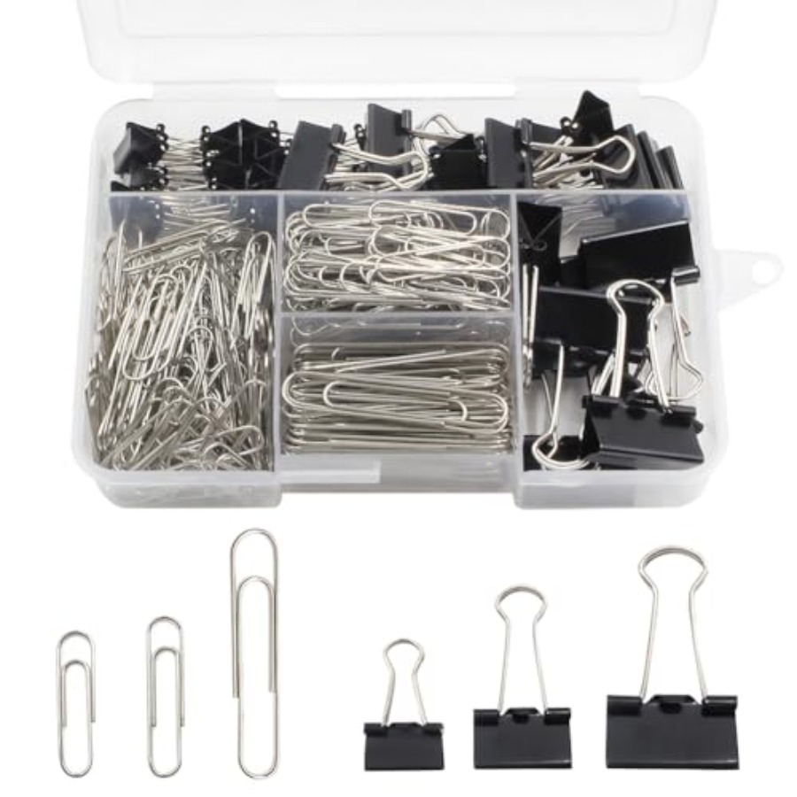 Binder Clip Assorted - 340 Pcs Metal Binder Clips Paper