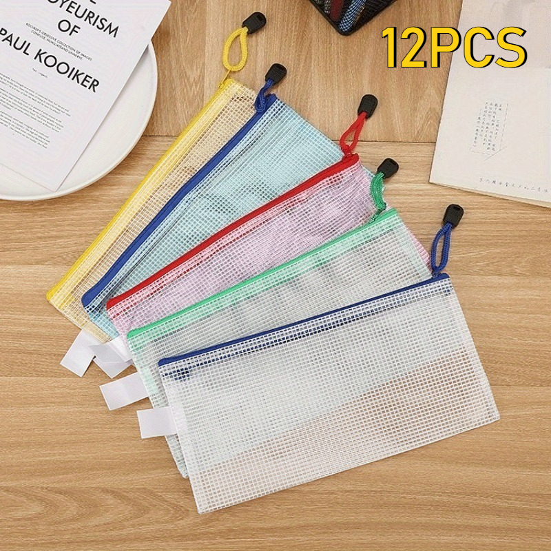 Supply Of Office Stationery - 12PCS Stationery Storage Folder File Mesh