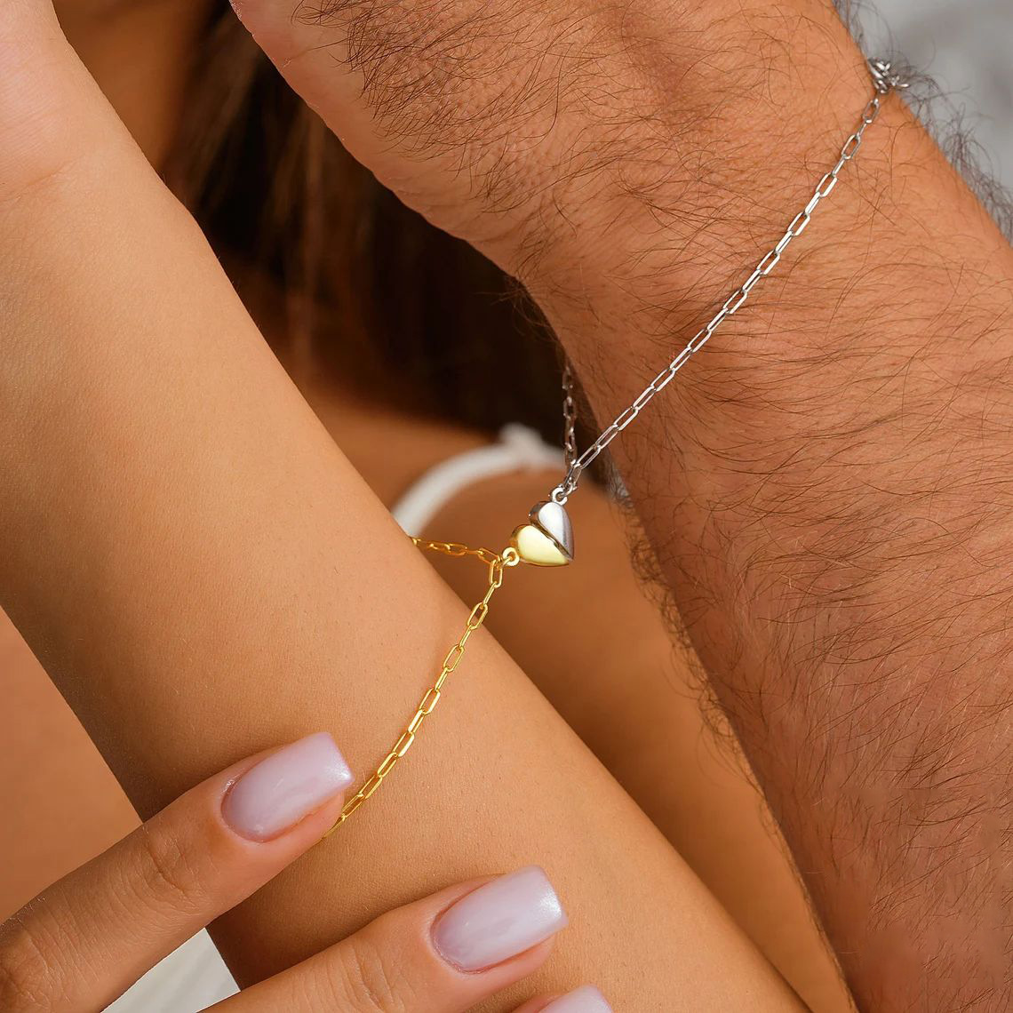 Magnetic Heart Couple Bracelet - Paperclip Magnetic Set のレビューと価格