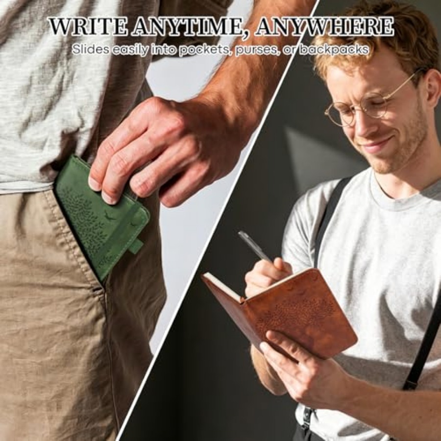 A6 Pocket Notebook Lined Journ - Journal Leather Hardcover のレビューと価格