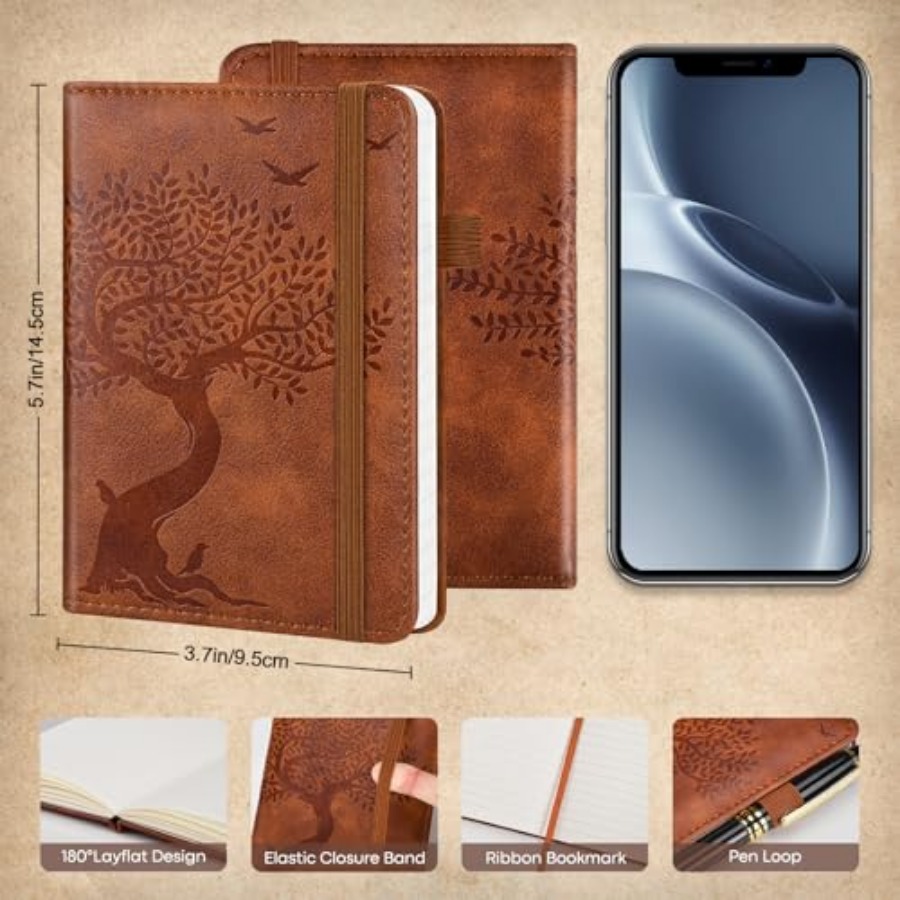 A6 Pocket Notebook Lined Journ - Journal Leather Hardcover のレビューと価格