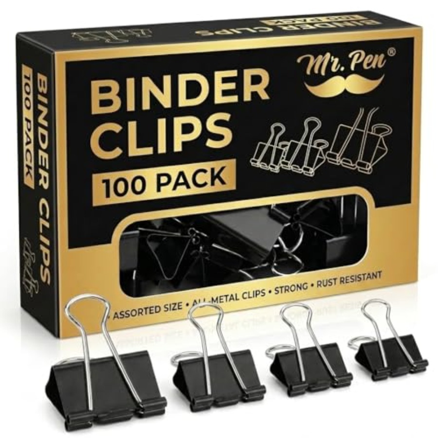 - Binder Clips, 100 pcs, Assor - Binder Clip Assorted のレビューと価格