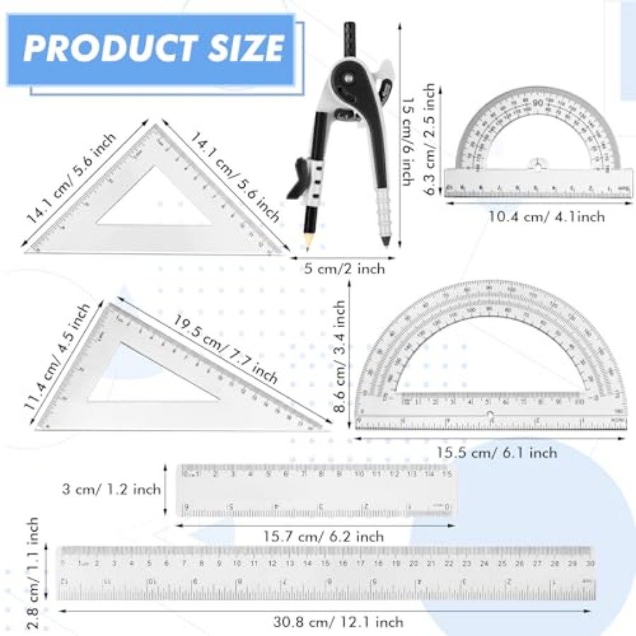 Set Plastic Geometry Math Set  - Compass Geometry Set のレビューと価格