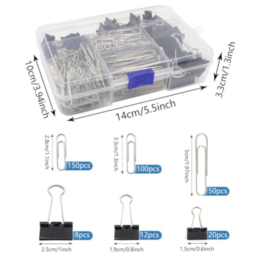 340 Pcs Metal Binder Clips Pap - Binder Clip Assorted のレビューと価格