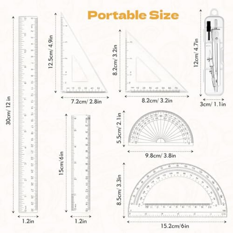 Geometry Set - 7Pcs Geometry K - Compass Geometry Set のレビューと価格
