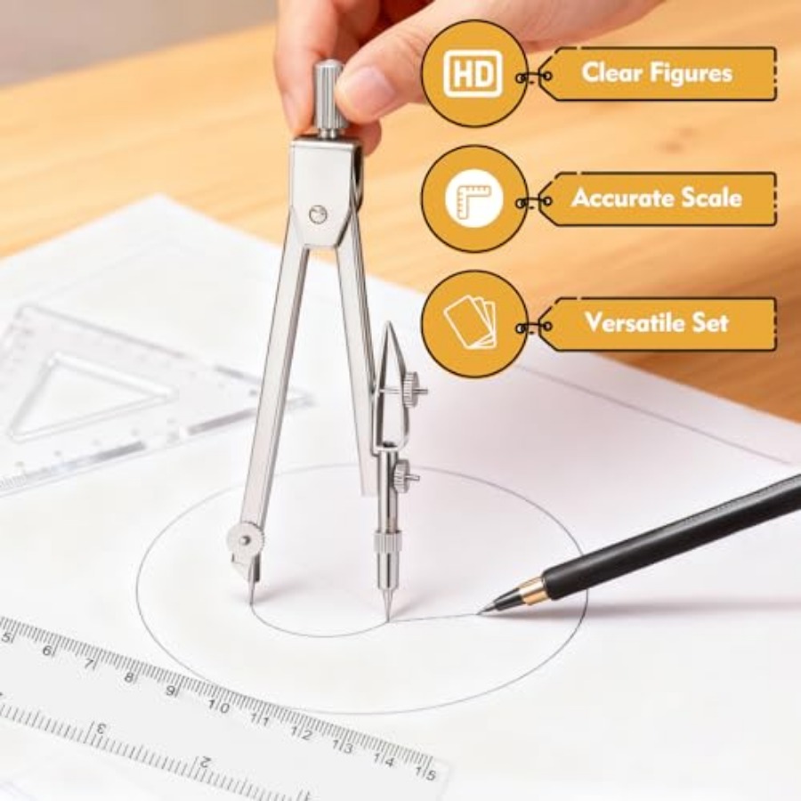 Geometry Set - 7Pcs Geometry K - Compass Geometry Set のレビューと価格