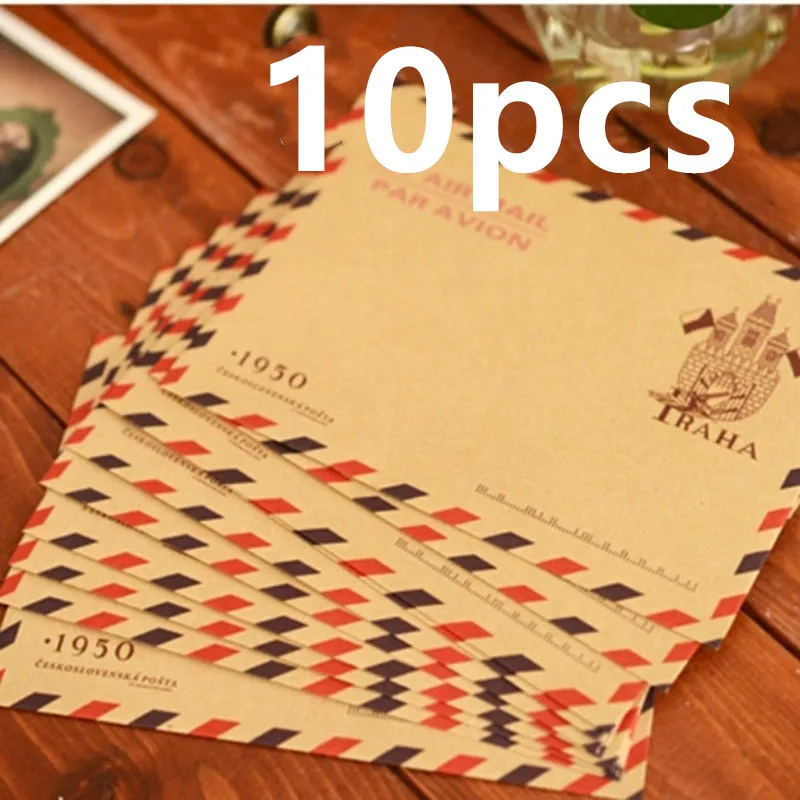 10pcs 9.7*7.5cm  Retro Popular - Letter Envelope Kraft のレビューと価格