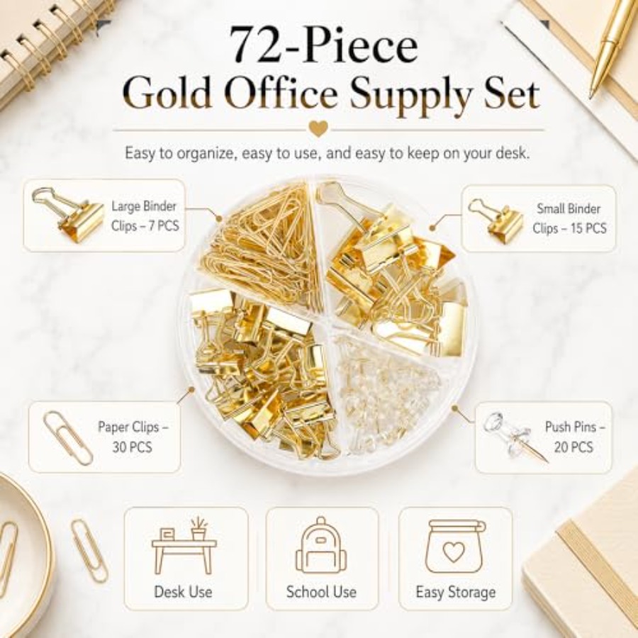 Paper Binder and Clips Set, Me - Binder Clip Assorted のレビューと価格