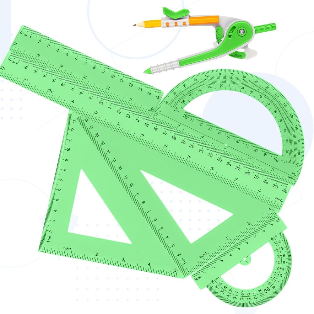 7 Pcs Geometry Math Set: 6/4 I - Compass Geometry Set のレビューと価格