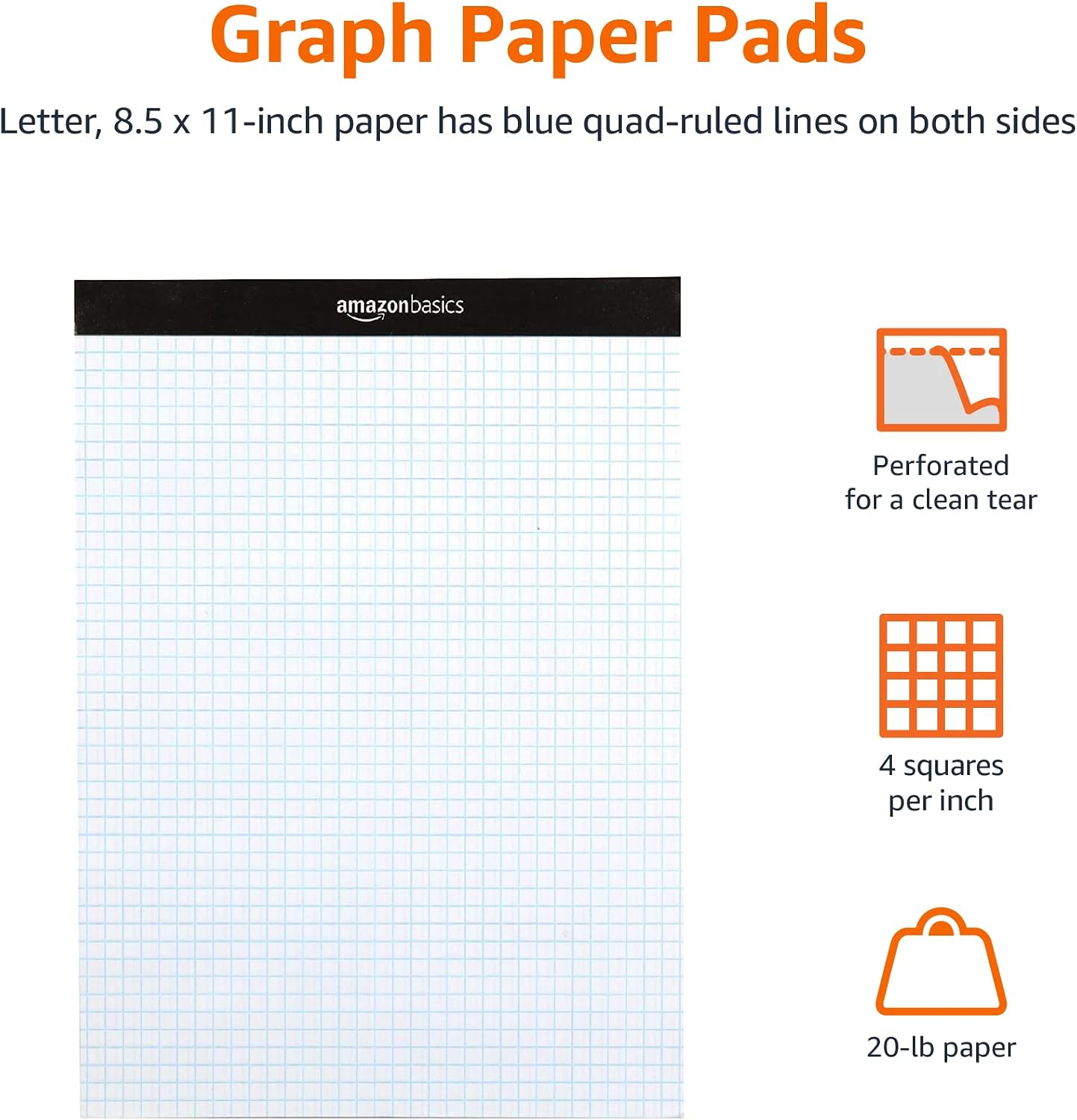 Quad-Ruled Graph Paper Pad, 4x - Graph Paper Pad のレビューと価格