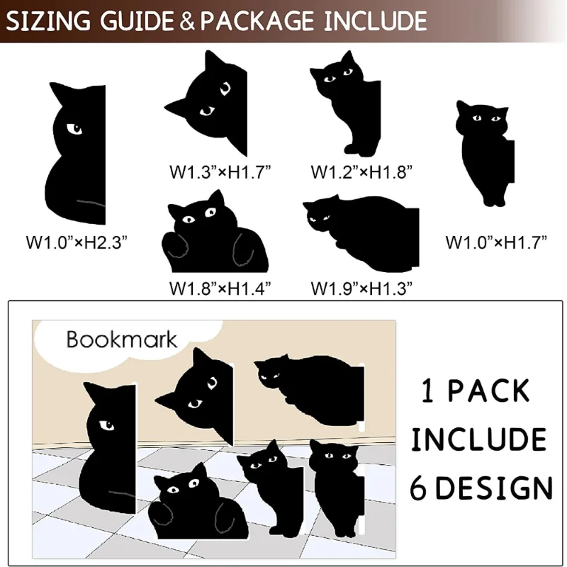 6 Pcs/set Cute Cat Magnet Book - Paperclip Magnetic Set のレビューと価格