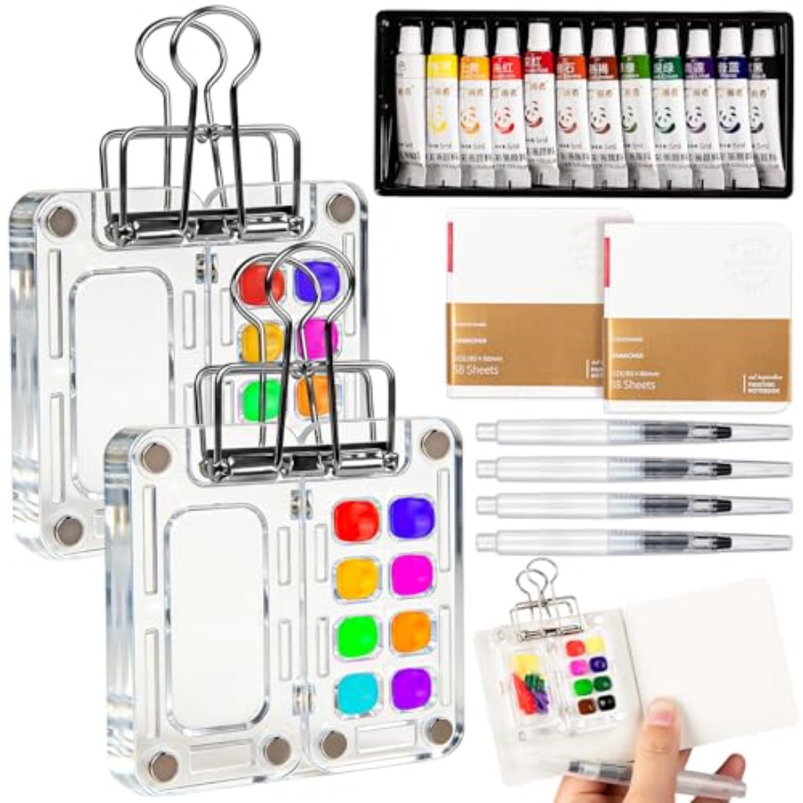 Mini Watercolor Paint Set Trav - Paperclip Magnetic Set のレビューと価格