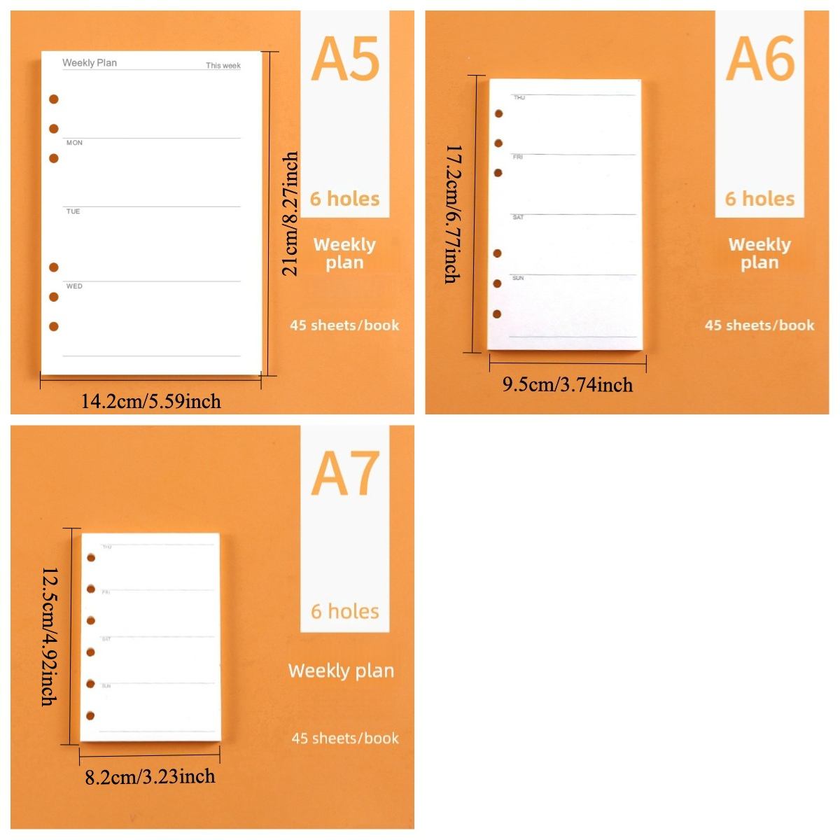 A5 A6 A7 Planner Refill Pages  - Notebook Dotted A5 のレビューと価格