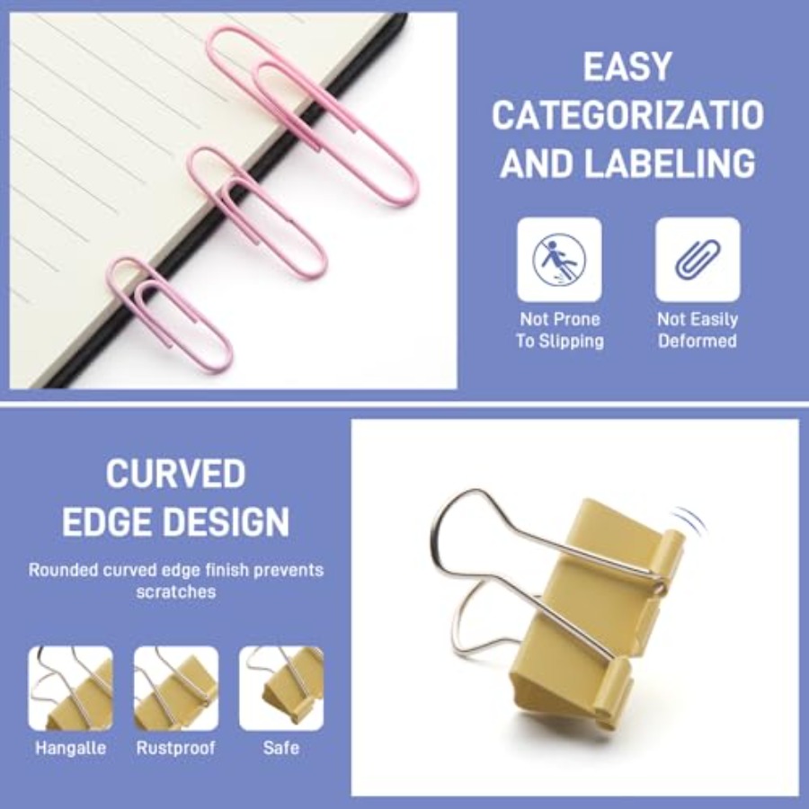 240PCS Colored Assorted Size P - Binder Clip Assorted のレビューと価格