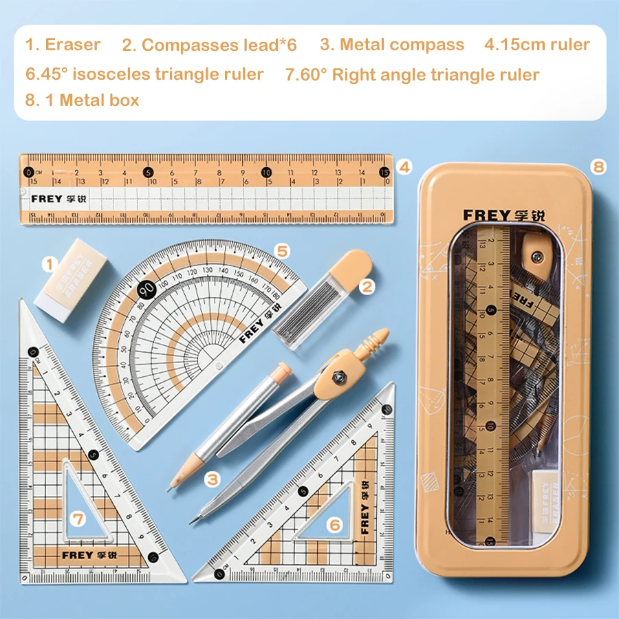 7Pcs Back to School Math Geome - Compass Geometry Set のレビューと価格
