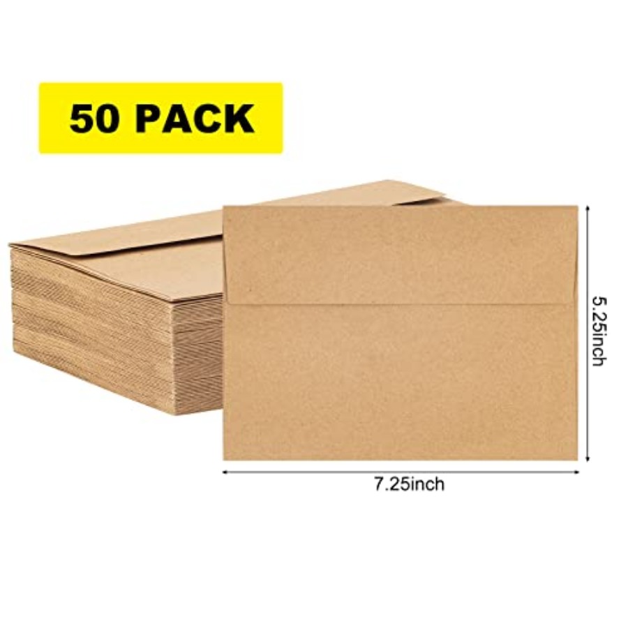 Kraft Paper Envelopes, 50 Pack - Letter Envelope Kraft のレビューと価格