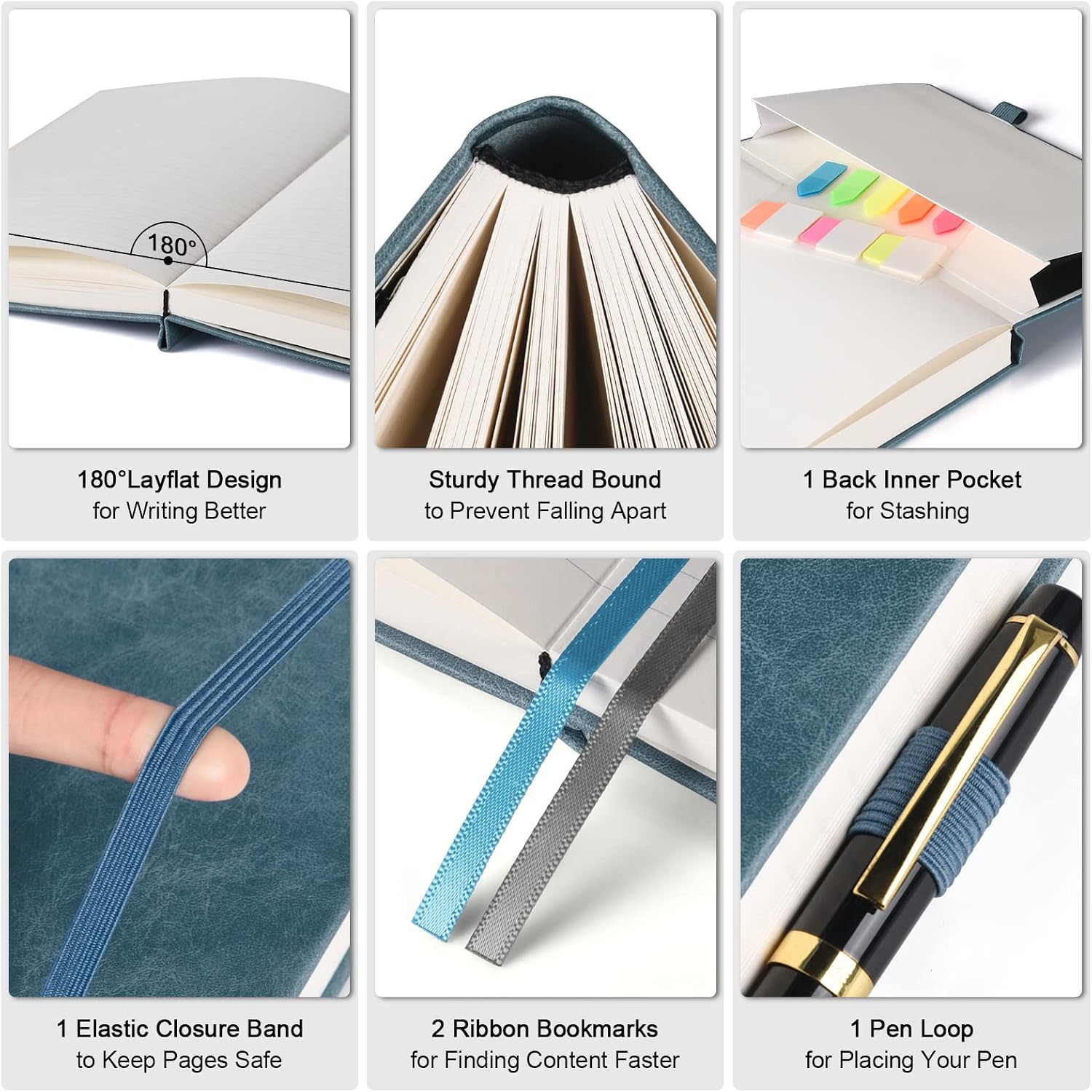 5 Pack College Ruled Notebook, - Journal Leather Hardcover のレビューと価格