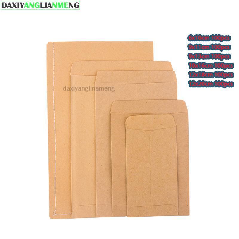 100pcs 6*10 10*16 9*1312*20cm  - Letter Envelope Kraft のレビューと価格