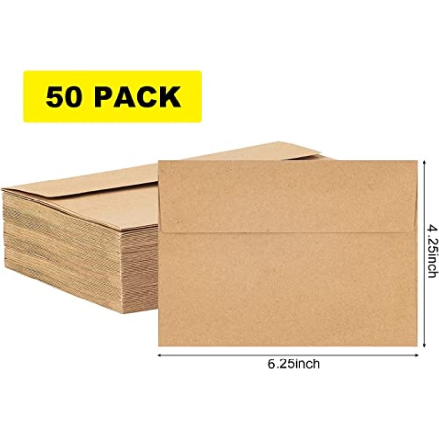 50 Pack Kraft Envelopes - 4 x  - Letter Envelope Kraft のレビューと価格