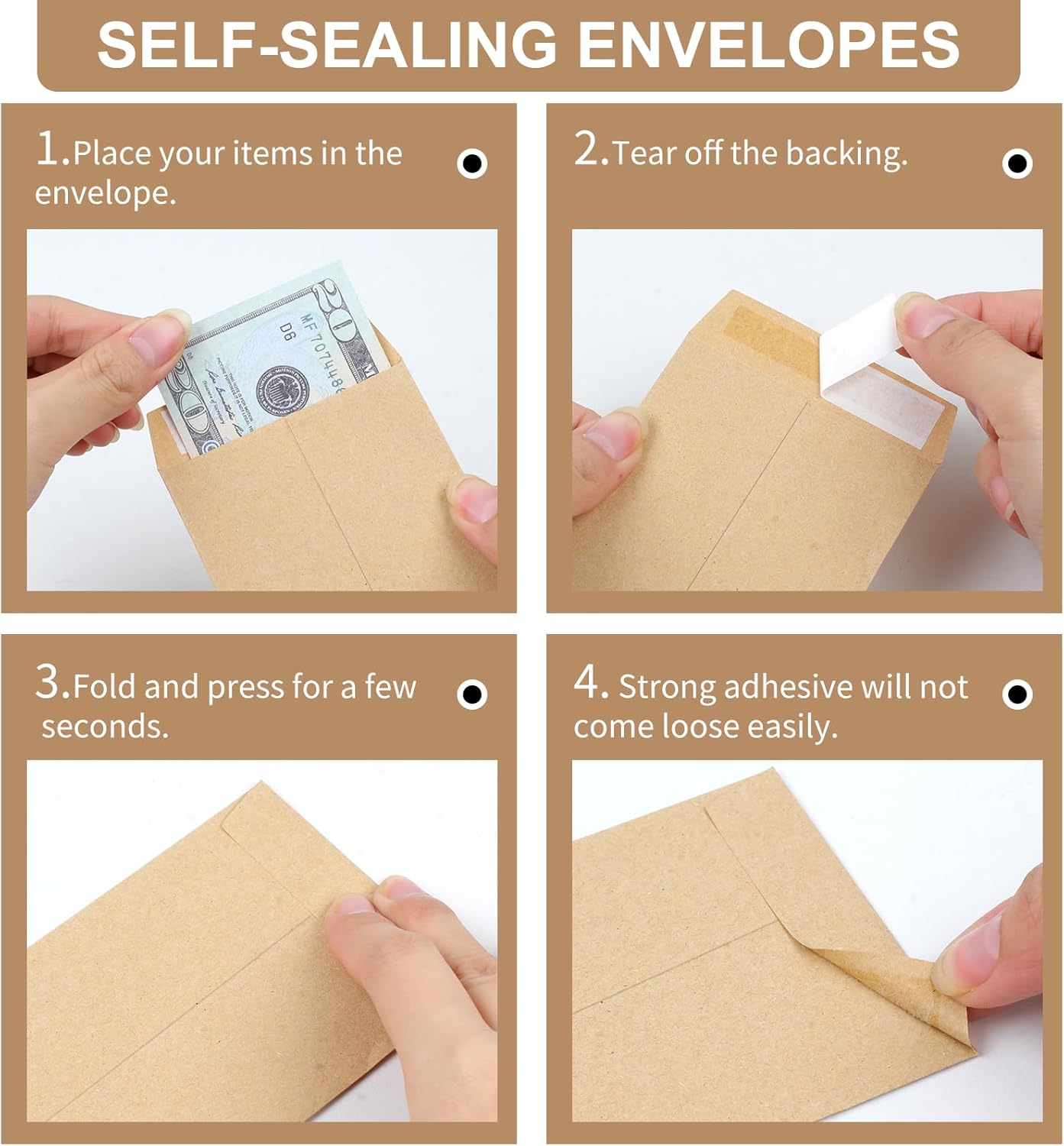 120 Cash Envelopes for Money K - Letter Envelope Kraft のレビューと価格
