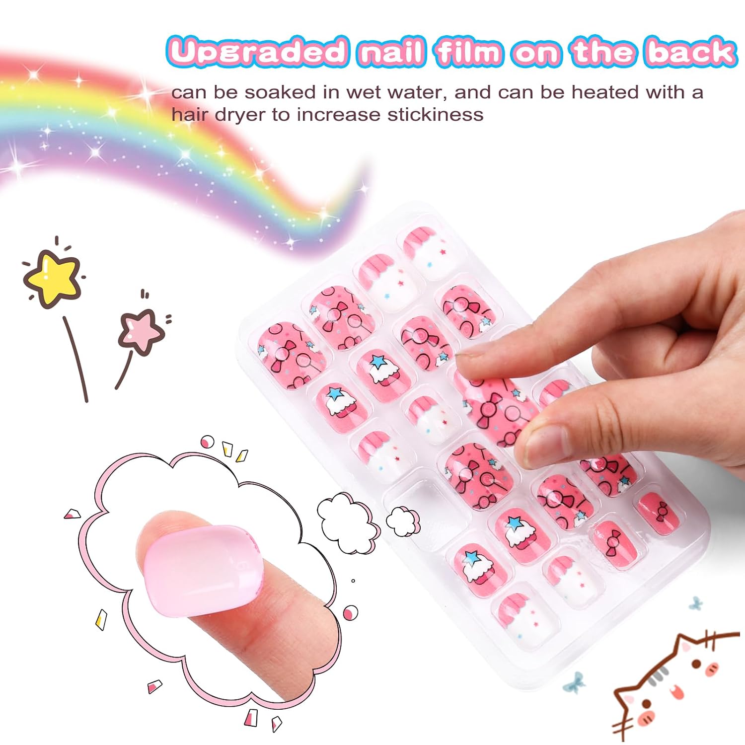 192Pcs Short Press on Nails fo - Glue Stick Pack のレビューと価格