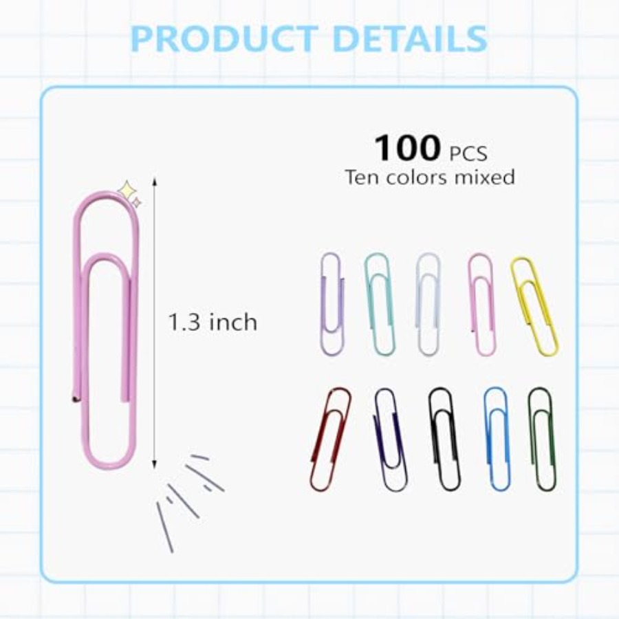 Paper Clips, 100-PCS PaperClip - Binder Clip Assorted のレビューと価格