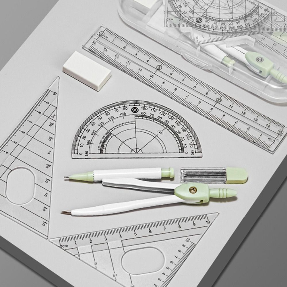 8PCS/Set Plastic Ruler Compass - Compass Geometry Set のレビューと価格