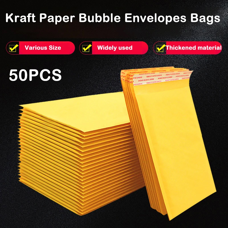 50PCS Kraft Paper Bubble Maile - Letter Envelope Kraft のレビューと価格
