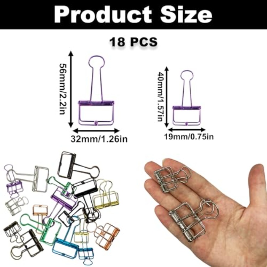 18PCS Long Tail Binder Clips,  - Binder Clip Assorted のレビューと価格