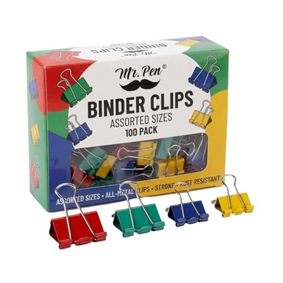- Metal Binder Clips, 100 pcs, - Binder Clip Assorted のレビューと価格