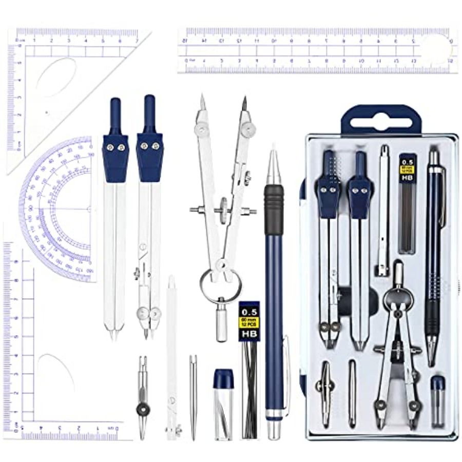 13 Pcs Geometry Set for Studen - Compass Geometry Set のレビューと価格