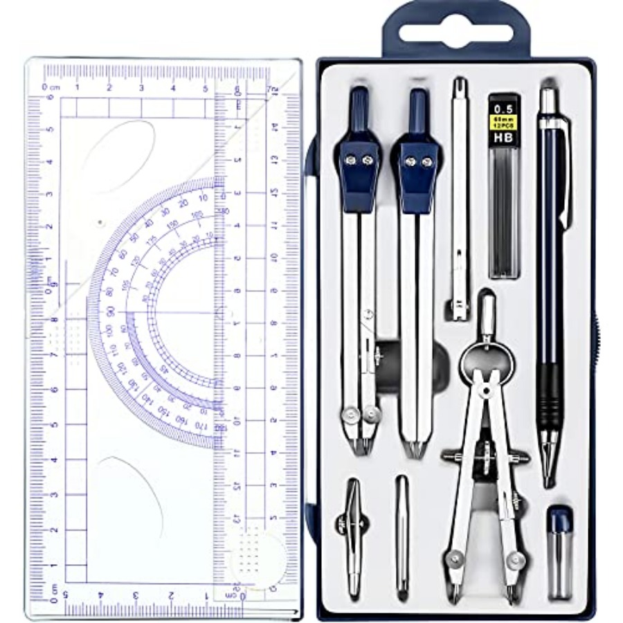 13 Pcs Geometry Set for Studen - Compass Geometry Set のレビューと価格