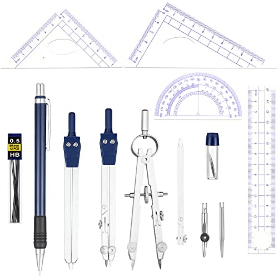 13 Pcs Geometry Set for Studen - Compass Geometry Set のレビューと価格