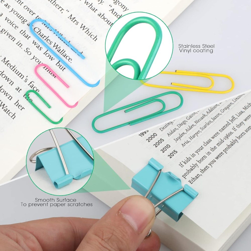 300 Pcs Binder Clips, Rubber B - Binder Clip Assorted のレビューと価格