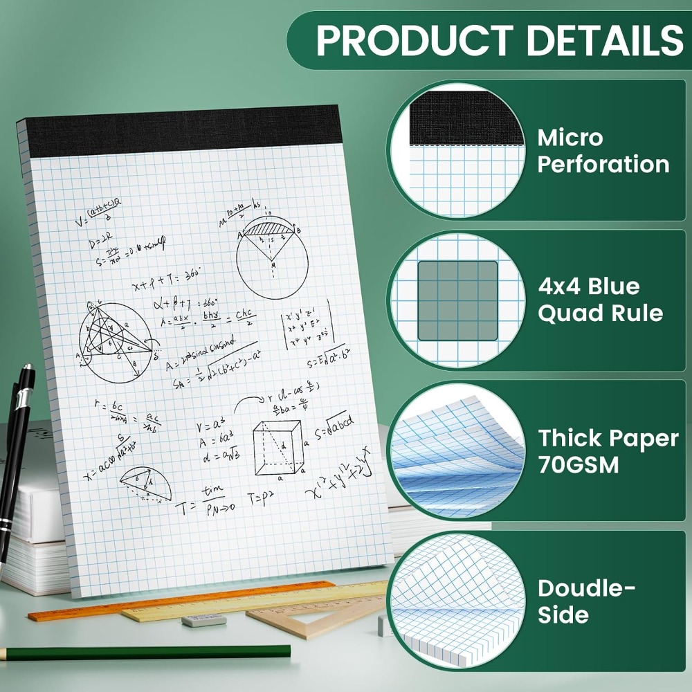 Graph Paper 8.5x11, 6 Pack, 4x - Graph Paper Pad のレビューと価格