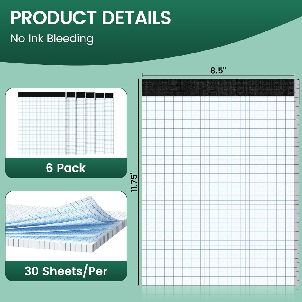 Graph Paper 8.5x11, 6 Pack, 4x - Graph Paper Pad のレビューと価格