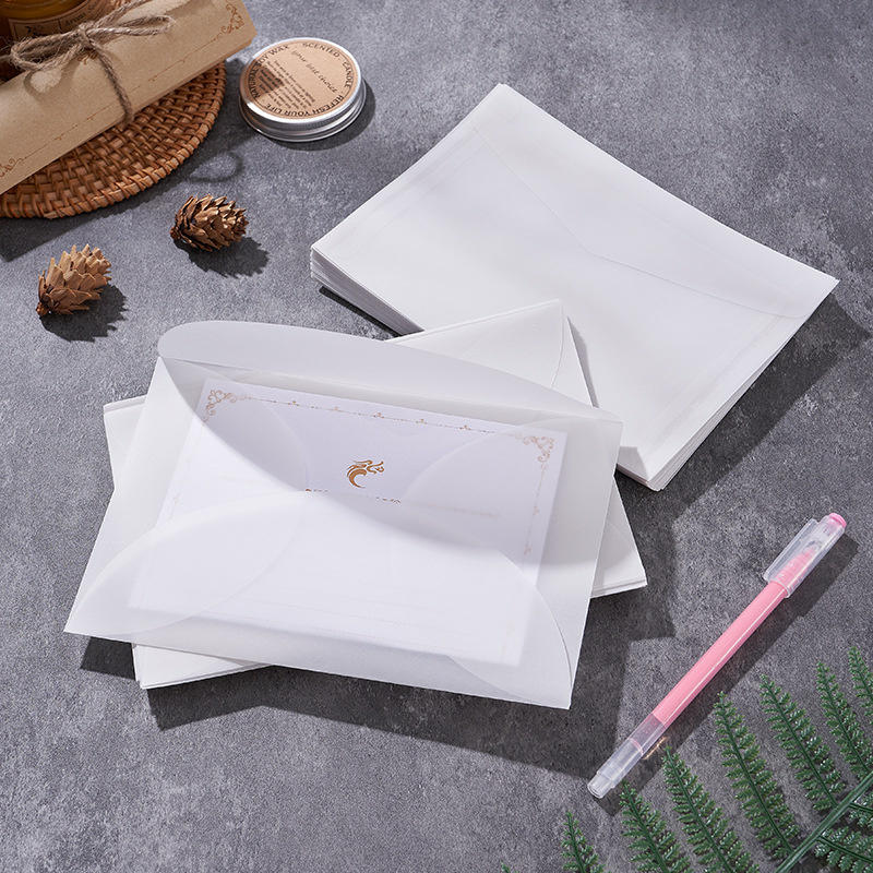 50pcs/lot Blank Translucent En - Letter Envelope Kraft のレビューと価格