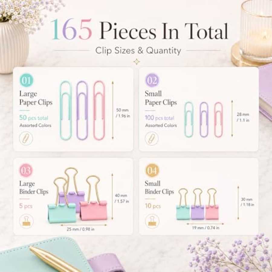 Paper Clips Binder Clips Set w - Binder Clip Assorted のレビューと価格