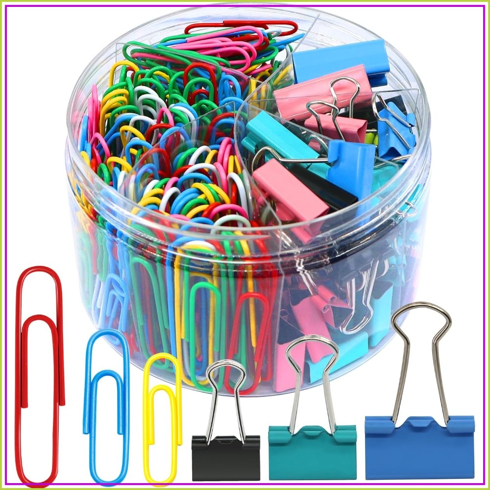 340PCS Colorful Paper Clips &  - Binder Clip Assorted のレビューと価格