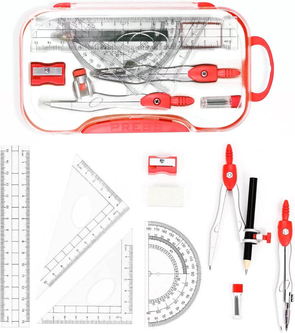 10-Piece Math Geometry Set wit - Compass Geometry Set のレビューと価格