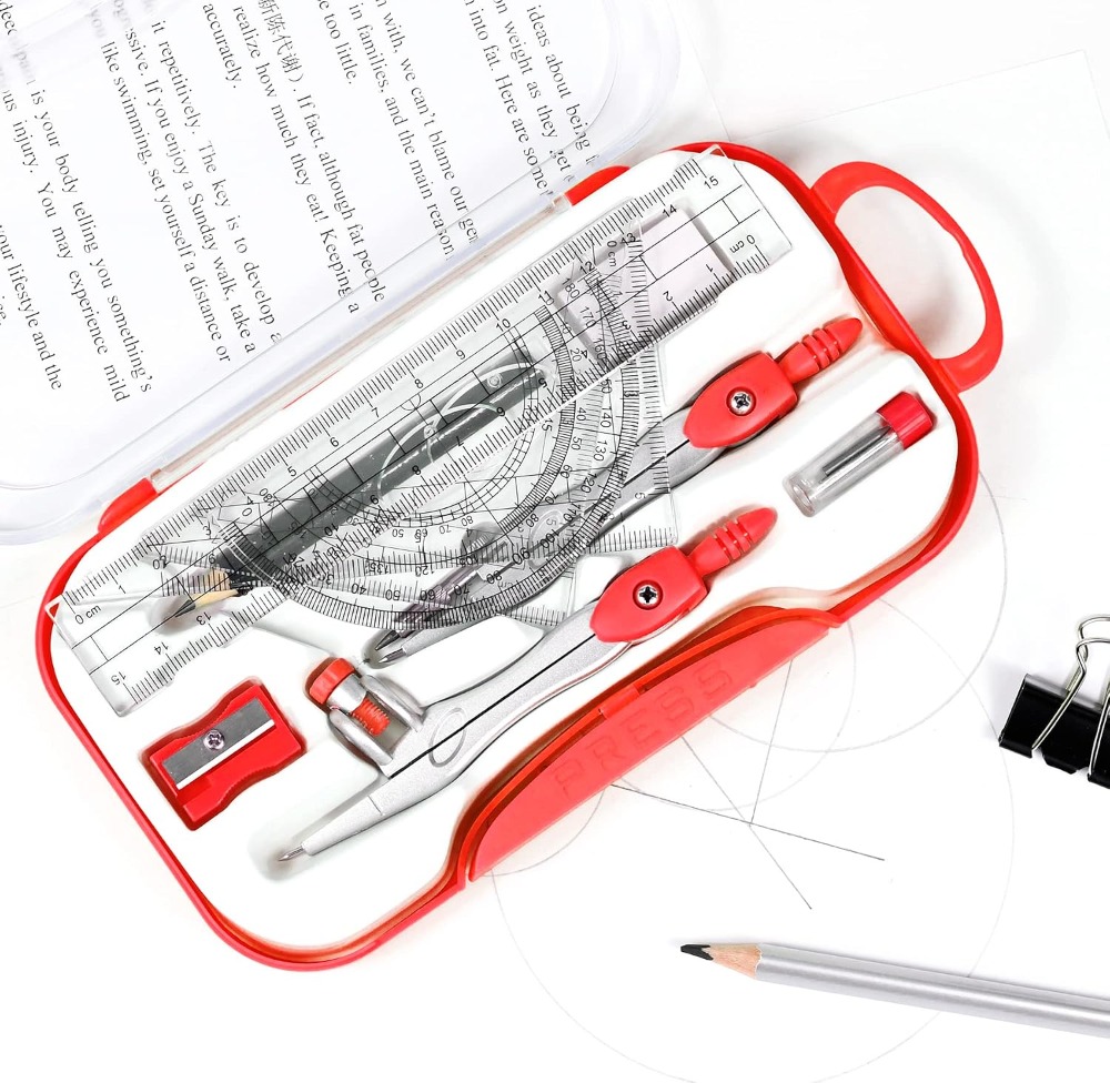 10-Piece Math Geometry Set wit - Compass Geometry Set のレビューと価格